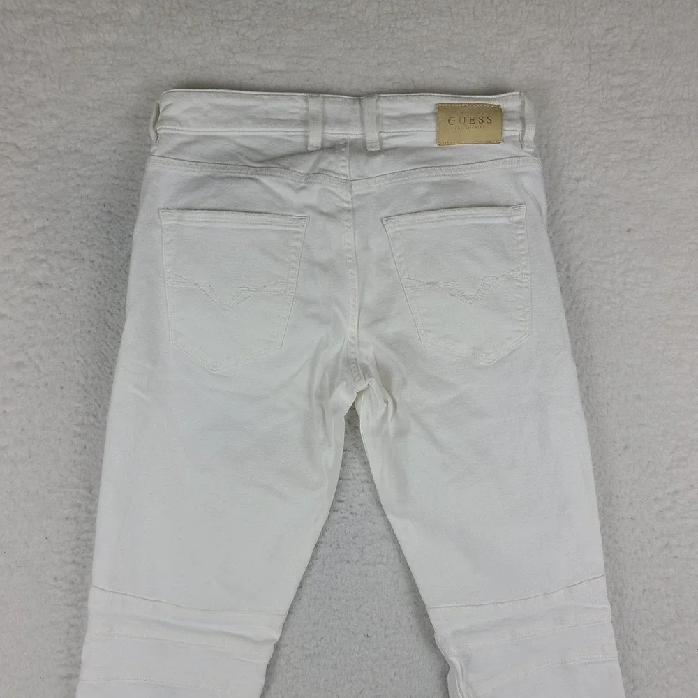 GUESS Jeans Mens 30x32 White Wash Slim Tapered Distressed‎ Denim
